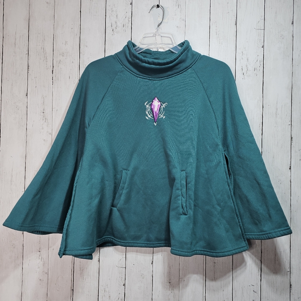 Dark Crystal Cape Teal Graphic Fleece Pullover Cosplay Loot Crate Size Medium.